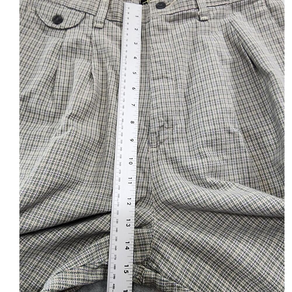 Vintage Lee Casuals Pants Womens 14* Gray Plaid High Rise Pleated Tapered Preppy - Picture 11 of 14